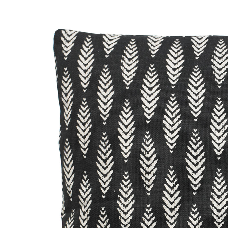 Housse et insert de coussin rectangulaire Oakland, Noir, 14 po x 48 po