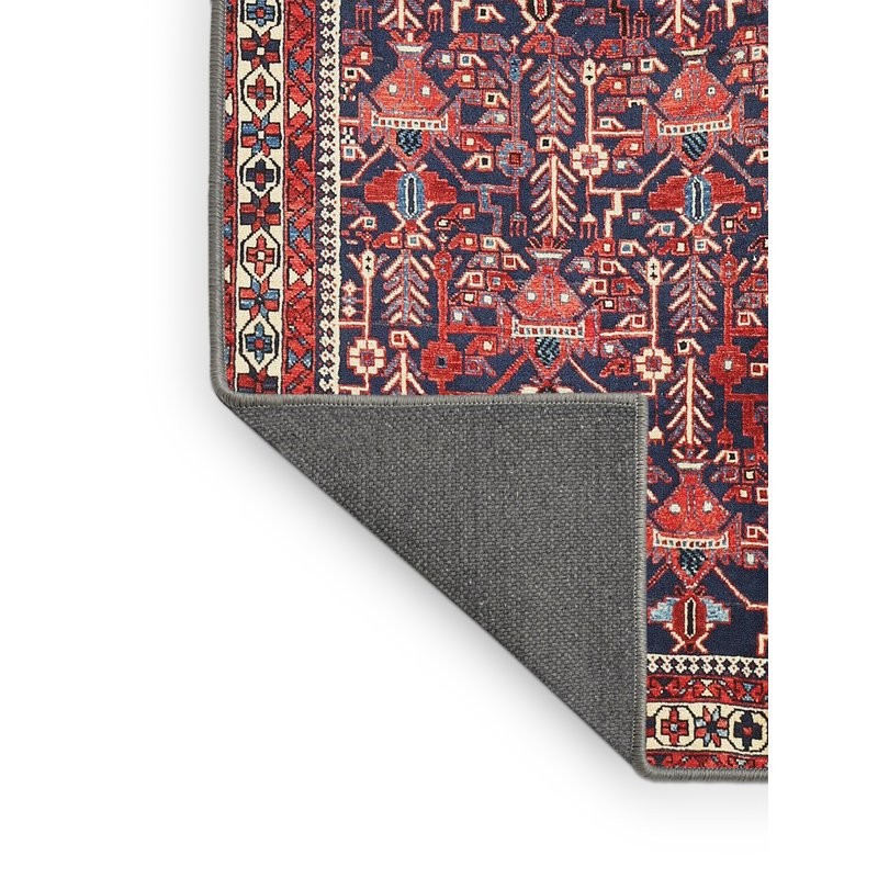 Tapis oriental rouge et bleu, Rectangle 5 pi x 8 pi