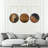 Horizon Sun - Set Of Three Hand Made Metal Wall Art Sculpture - 68In x 39In x 1In