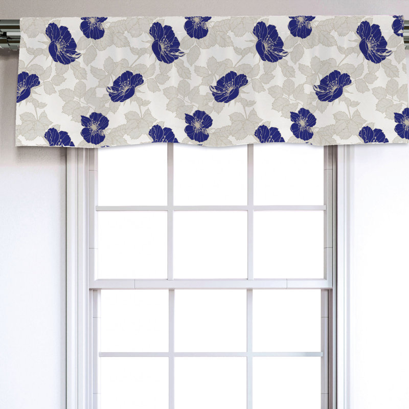 Sateen Floral Ruffled Window Valance