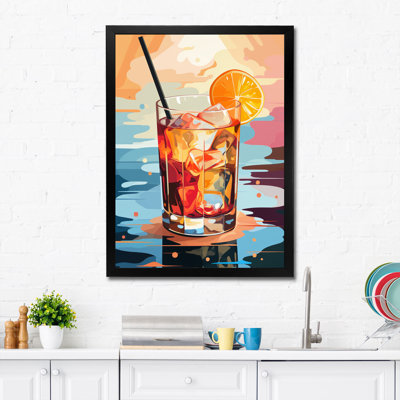 Warrin Drink Minimalistic Cocktail Colourful III On Canvas Print