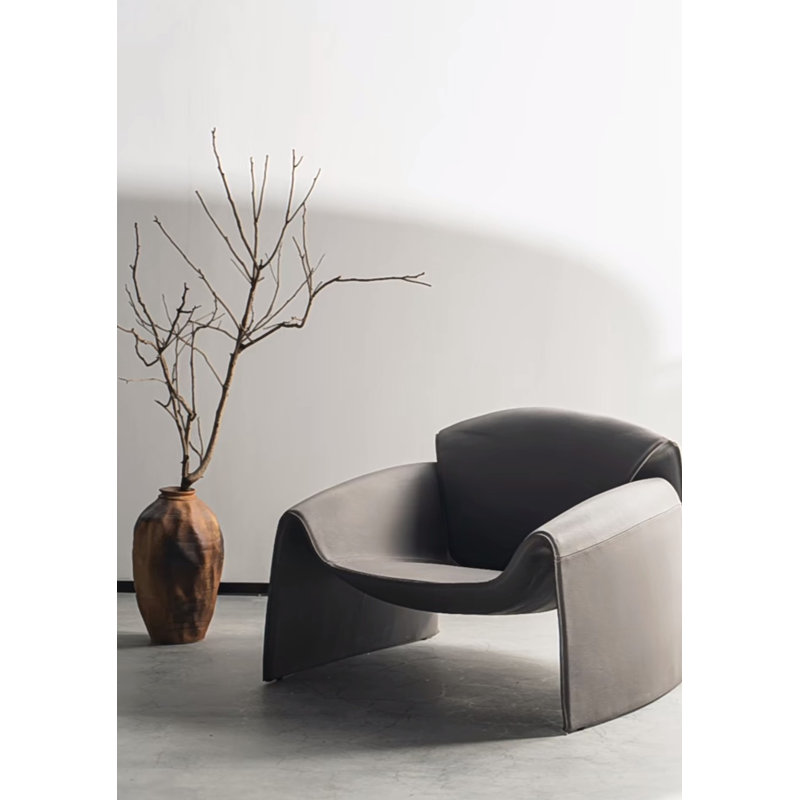 Larchmere Faux Leather Armchair, Black Faux Leather