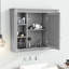 Armoire de rangement murale pour salle de bain - 35 po x 28 po, design moderne, spacieux et fonctionnel, gris-973946587