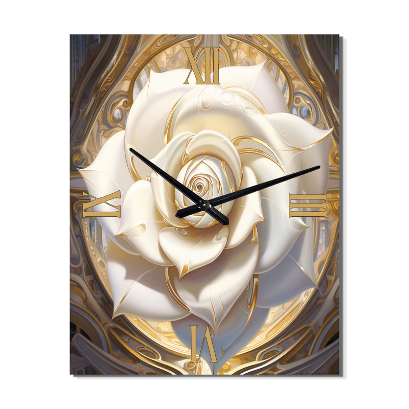 Rose exquise - Illustration délicate de glam - horloges murales roses, Petit