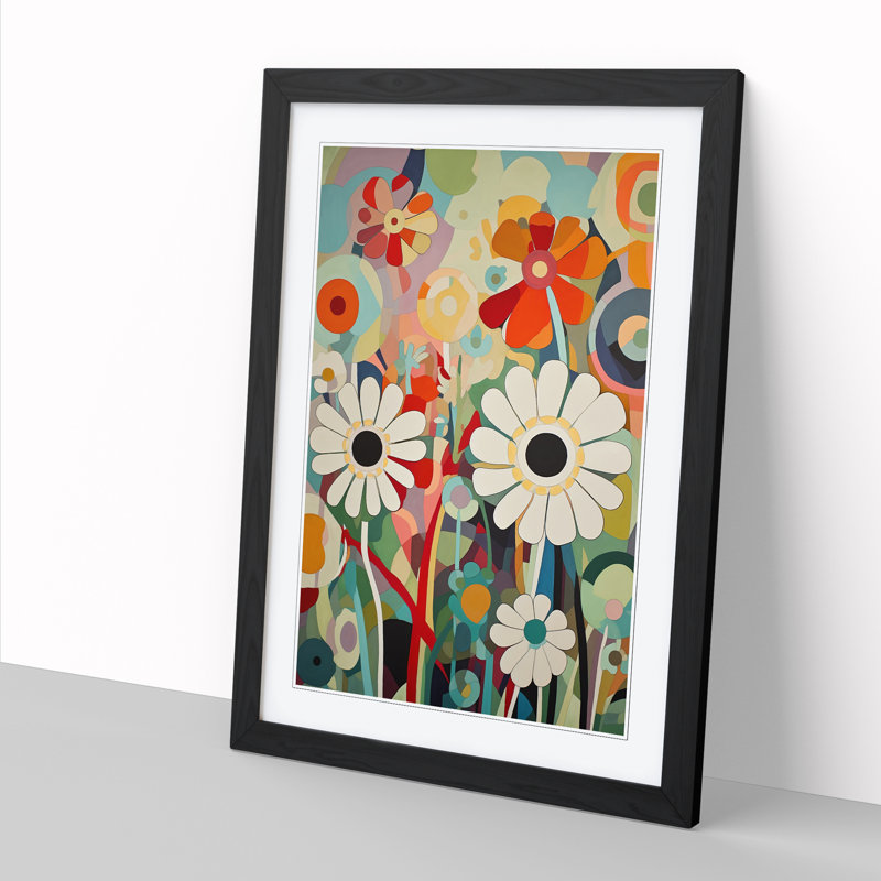 FRM-V0523-1657X Orphism Flowers Vol.5 - Picture Frame Print, Black, 34cm H x 25cm W x 2cm D