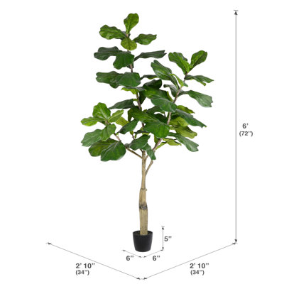 Faux Fiddle Leaf Fig Tree in Pot Liner & Reviews | Birch Lane
