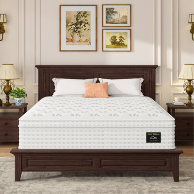 14'' Hybrid Mattress - King, Memory Foam & Pocket Springs for Pressure Relief, Fiberglass Free Ergonomic Home