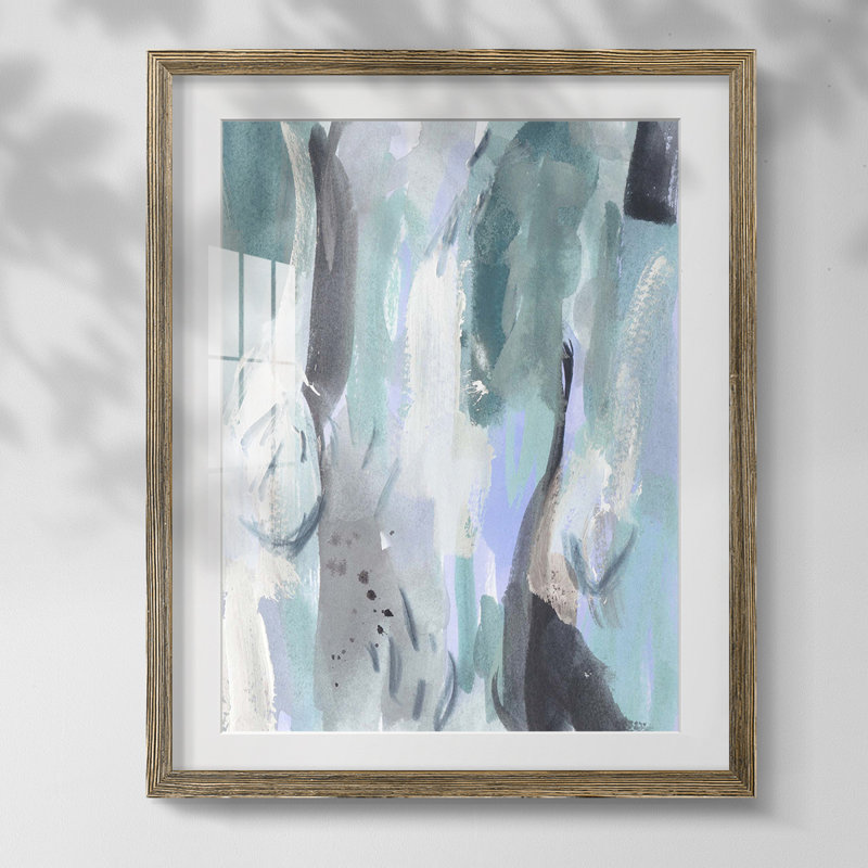Ocean Crush I, Toile avec cadre noyer, Blanc