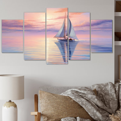 Voilier Sérénade I - reproduction d'art sur toile, 5 panneaux