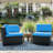 51'' Wide Wicker Patio Sofa with Cushions-1960909032
