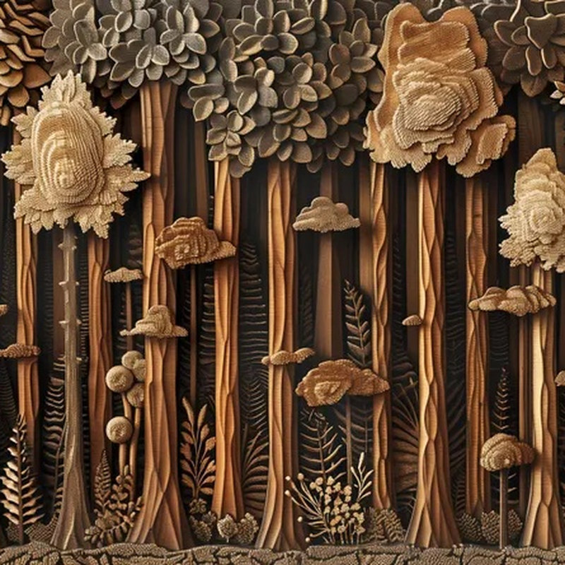 Forêt de bois texturé, L 96 po x l 108 po