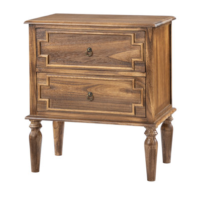 Timar 2-Drawer Solid Wood Rectangular Nightstand 