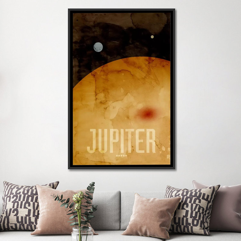 « the planet jupiter »-, impression sur toile sans cadre Karlskrona, H 26 po x l 18 po x P 1,5 po, Toile avec cadre noir