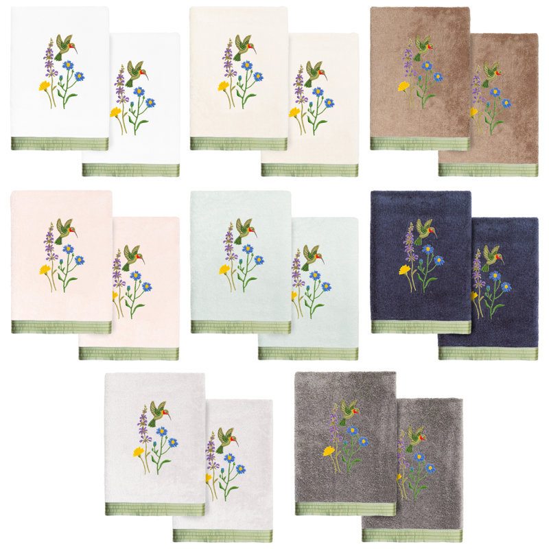100% Turkish Cotton HADA Embellished Hand Towel, White