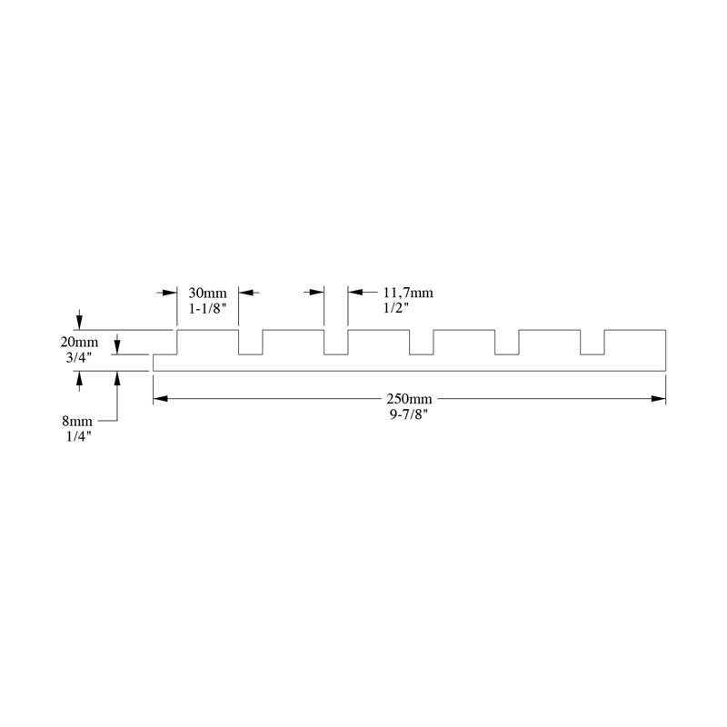 Panneau mural blanc 9,87 "x 78,75"