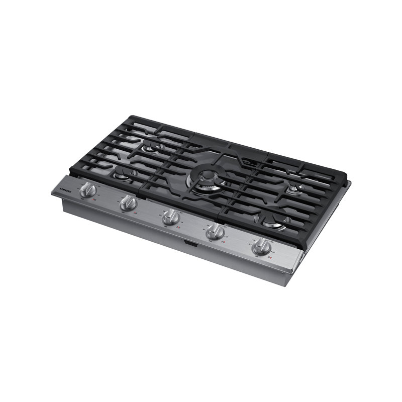Plaque de cuisson au gaz intelligente 36 po avec boutons lumineux Samsung, Acier Inoxydable
