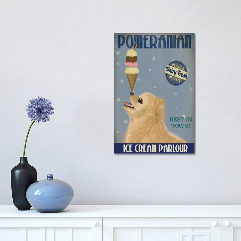 Pomeranian Ice Cream 1 Piece Wrapped Canvas Wall Art, 45.72cm H x 30.48cm W x 1.91cm D