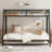 Black Metal Twin Over Full Bunk Bed With Trundle - Solid Quality, Silent Movement, Space Saving, Guardrail Protection, Simple Assembly Storage Benefit, Reinforced Bottom, Convenient Setup-446802935