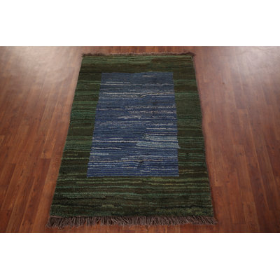 Tapis bleu et vert Gabbeh
