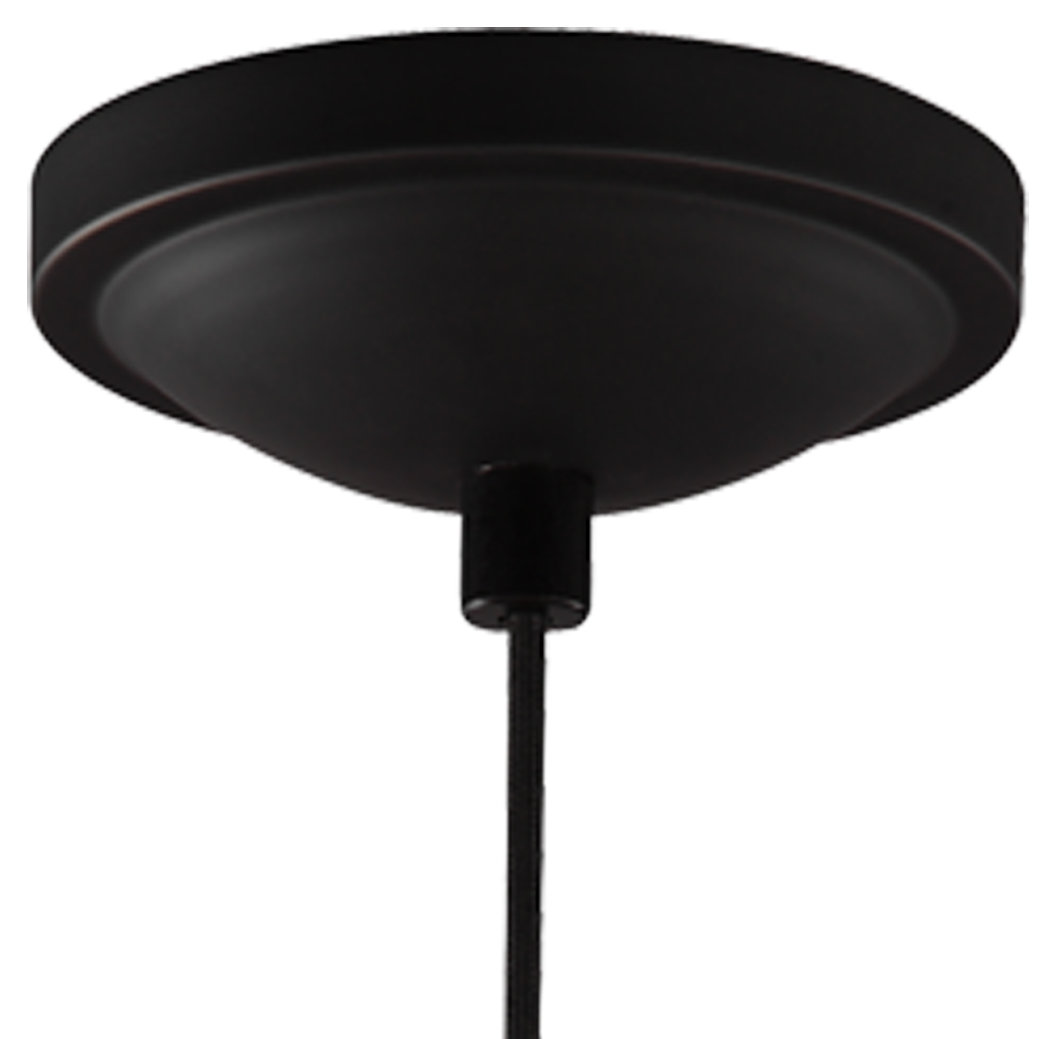 Uma Dimmable Single Light Pendant, 17" H x 14.13" W x 14.13" D, Matte Black