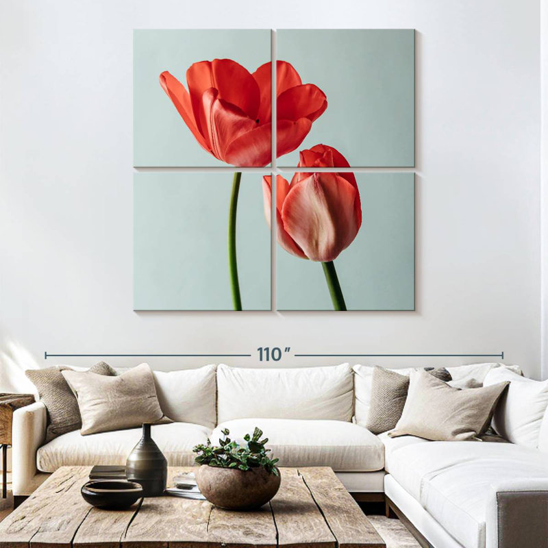 Harnek Lovely Red Tulips, 74" H x 74" W
