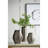 7x7x17" Aluminum Layered Chisel Oval Vase