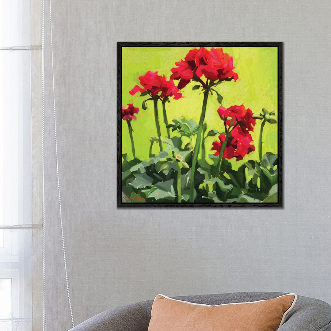 Geranium Love von Teddi Parker - Galerie-verpackte Leinwand Giclée auf Leinwand