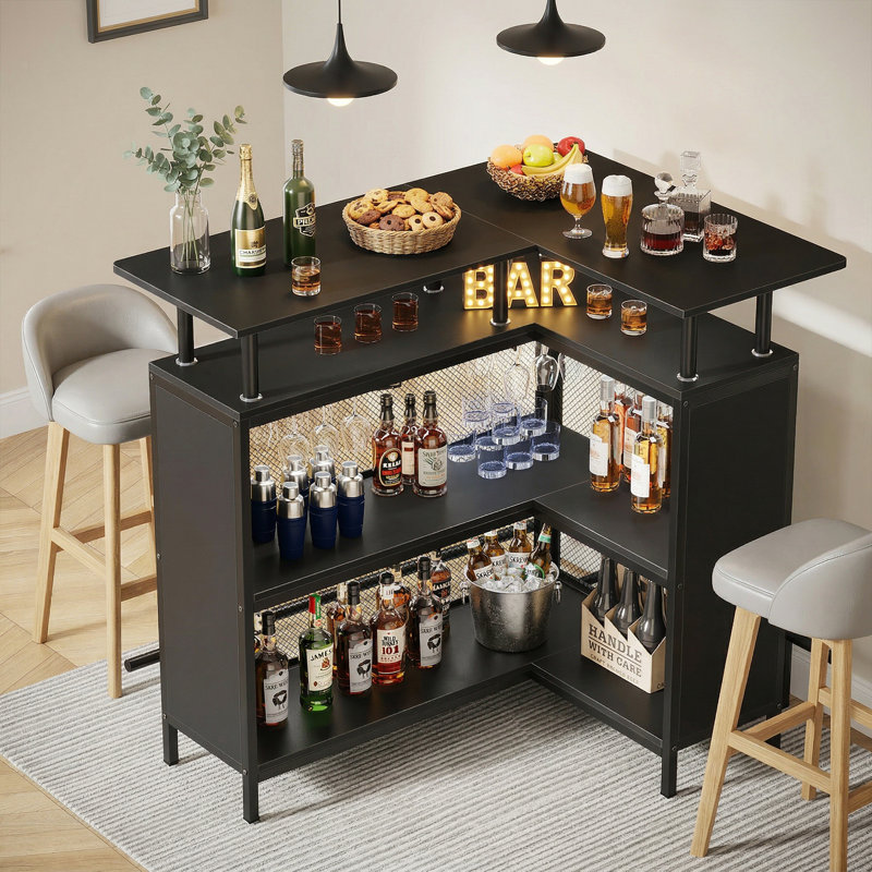 Bhima Bar Unit with Storage, Black