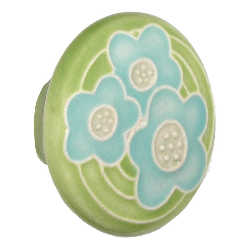Poignée champignon surdimensionnée de 1,75 po de diamètre, Vert clair et bleu