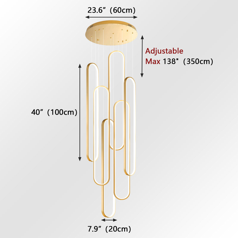 Laspisa 6 - Light LED Linear Chandelier, Gold