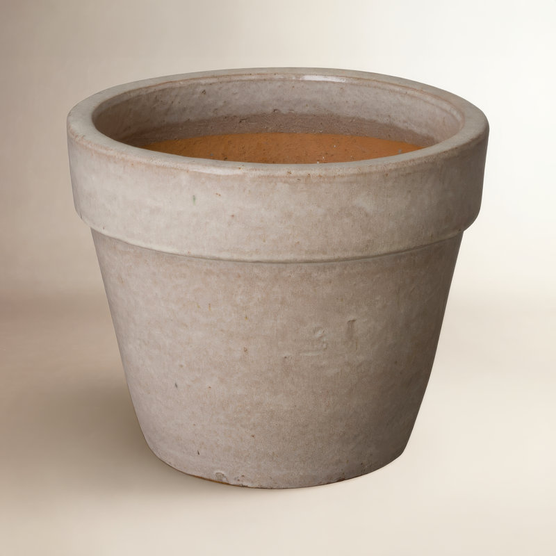 Pot à fleur en argile Divina, H 16 po x l 18 po x P 18 po, Brun pâle
