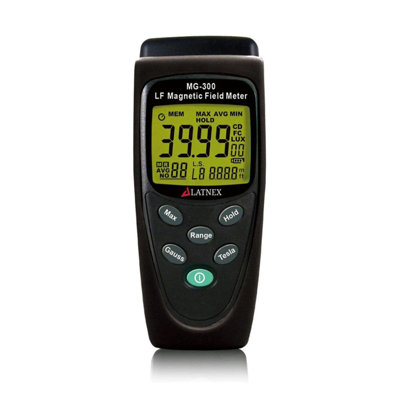 LATNEX MG-300 Gauss and Magnetic Field Meter with Protection Boot & Black EVA with Carrying Case
