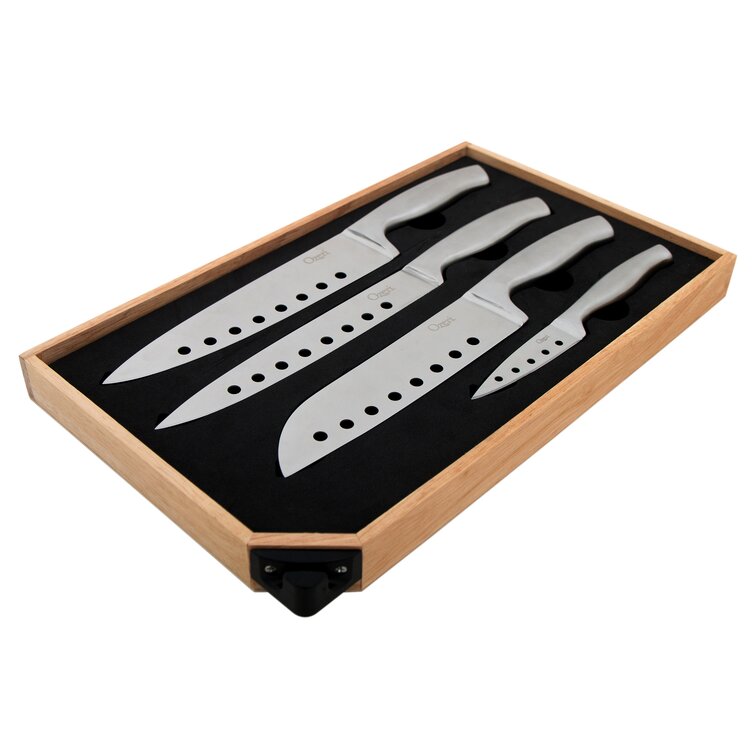 Knife Set, Kitchen Knife Set With Wooden Block, Japanese Stainless