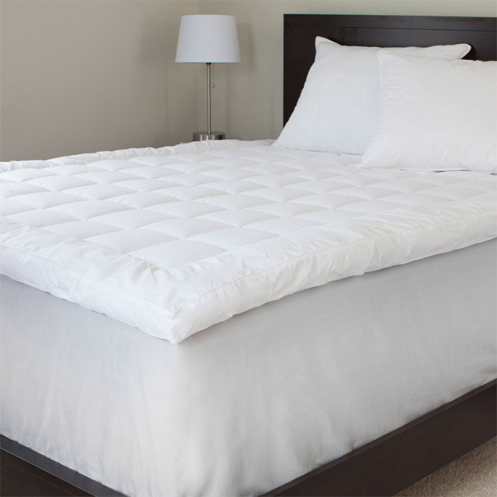 Down pillow clearance top mattress pad