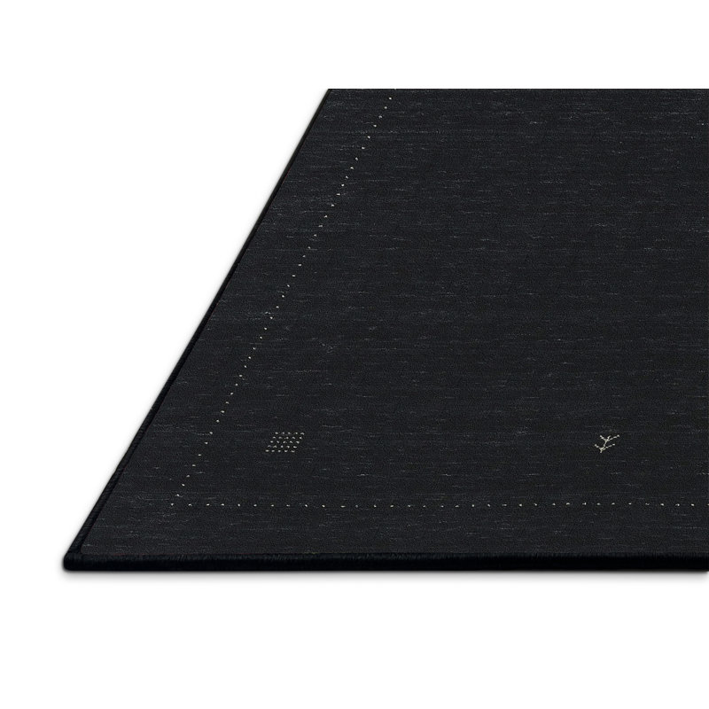 Tapis contemporain noir, Rectangle 7 pi x 10 pi