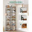 Vertical Shoe Rack, Shoe Shelves, Wood Shoe Organizer for Closet, Entryway, Shoe Tower for Small Spaces, Free Standing, Adjustable, with 2 Hooks-1987207115-1994503924