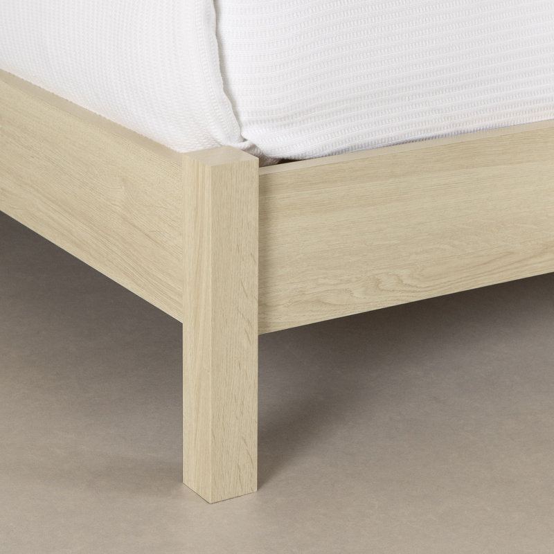 Step One Essential Low Profile Platform Bed, Queen, Beige