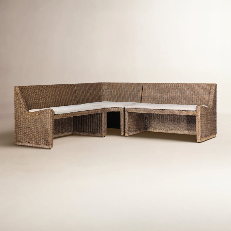 Senna L-Shape Dining Banquette, Right Hand Facing, 32.5" H x 83.25" W x 83.25" D