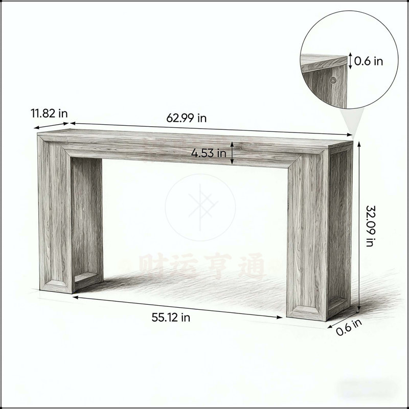 62.99-inch Extra-Long Farmhouse Entryway Table, Ideal for Sofa Back and Hallway Accent, Walnut