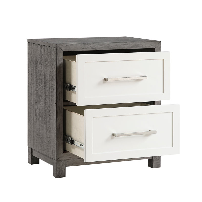 Table de chevet moderne avec 2 tiroirs gris et 2 pour la chambre à coucher