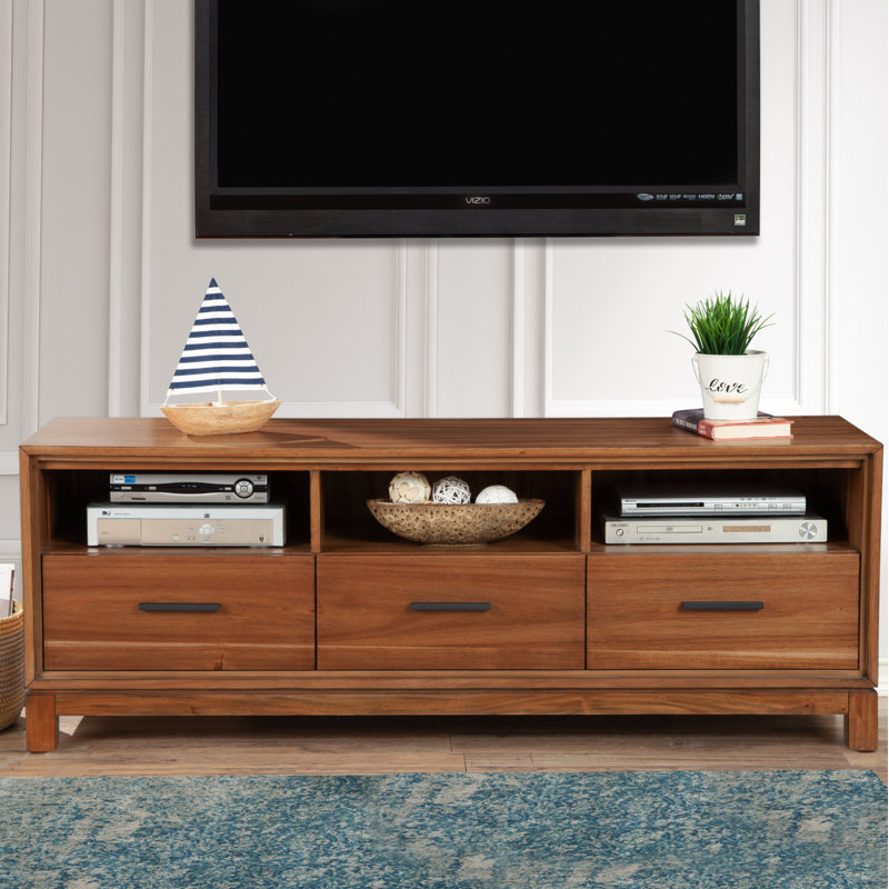 Meuble télé pour téléviseur Wrightia, Miel et érable