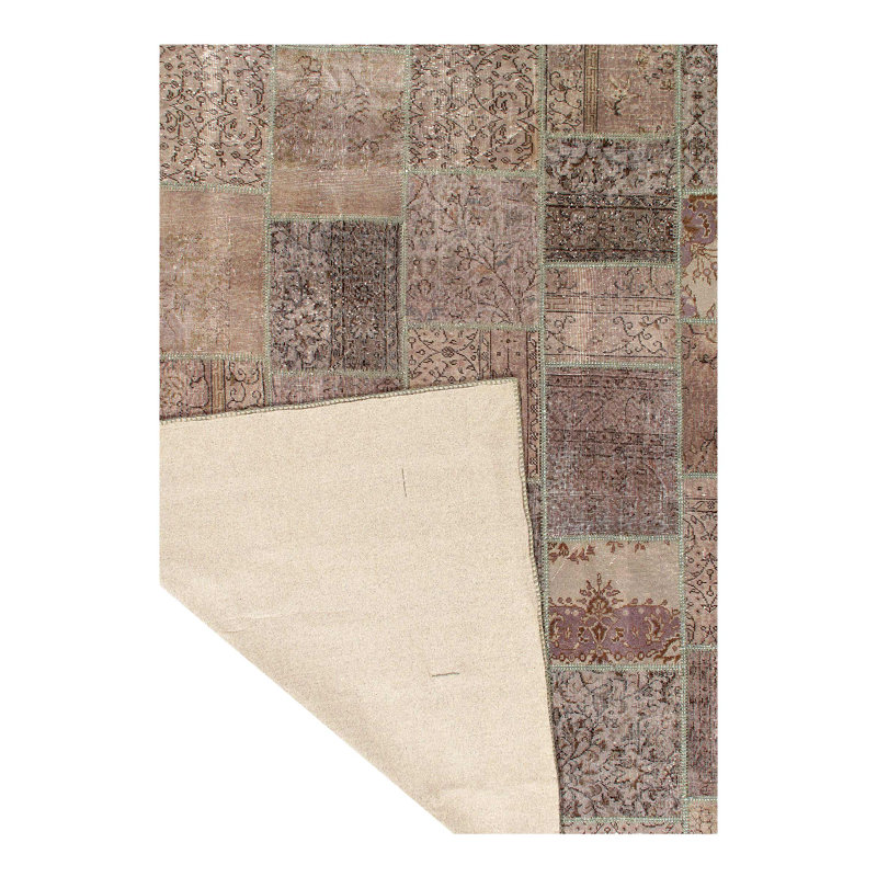 Turkish Wool Geometric Area Rug in Gray
