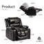 Fauteuil inclinable à bascule pivotant large en similicuir avec chaleur et masseur