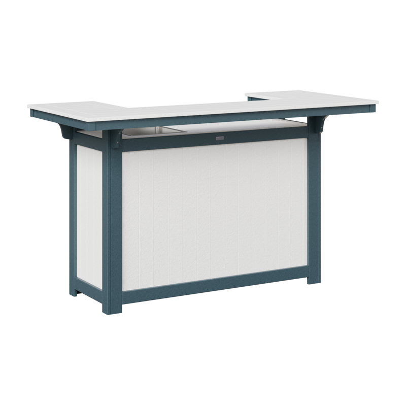Outdoor Rectangle Bar Table, Slate, White