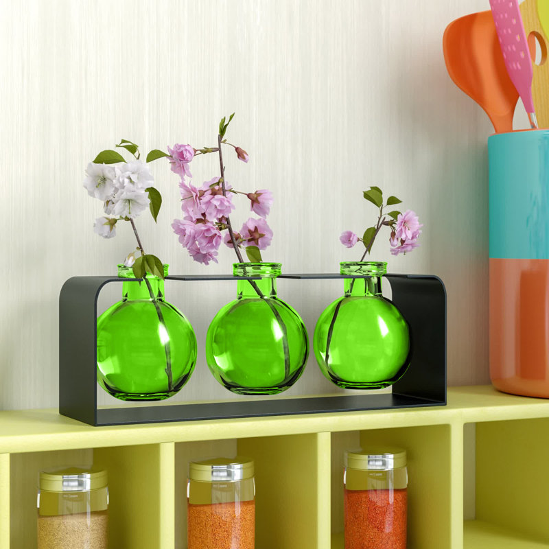Ensemble de vases de table 3 pièces Blooms Lime, Vert lime