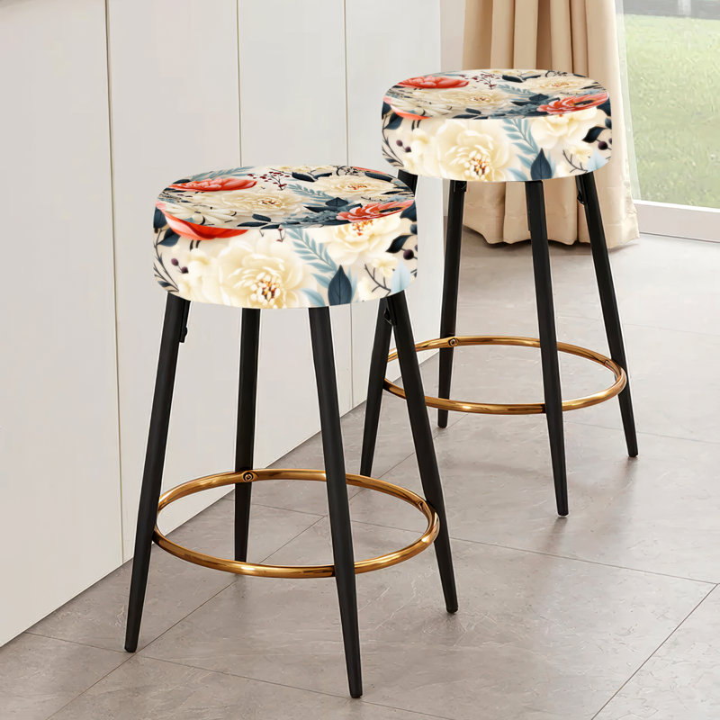 Boho Floral Eclecticism - Ensemble de 2 tabourets floraux