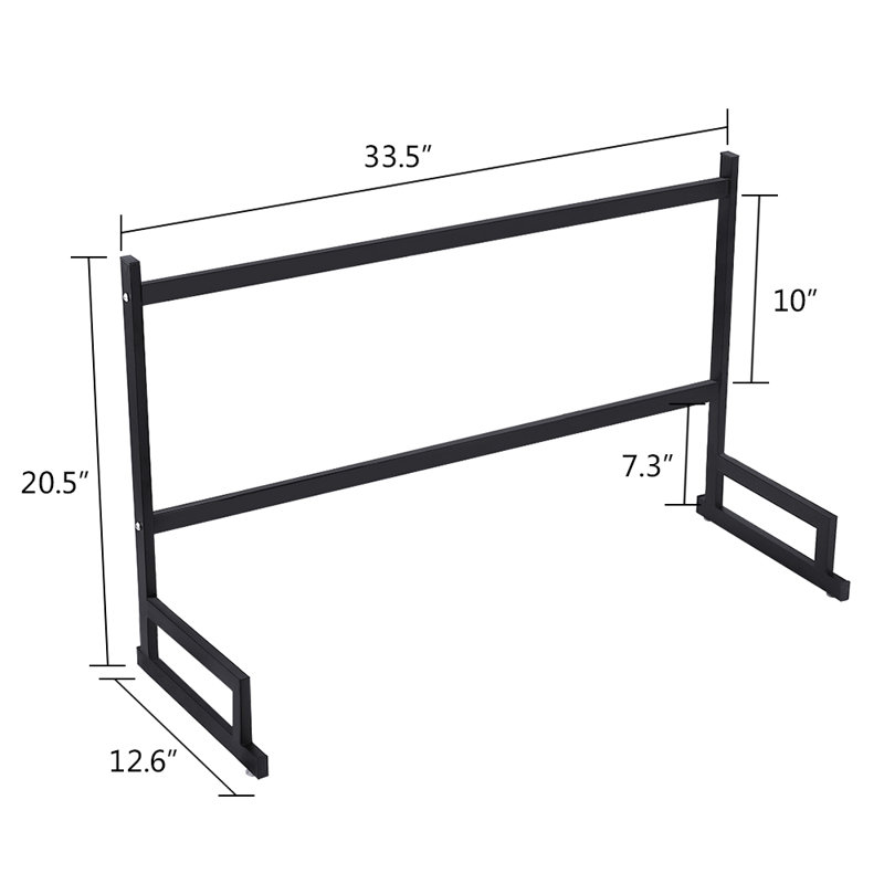 Support à vaisselle à 2 niveaux en acier inoxydable avec tringle de rangement