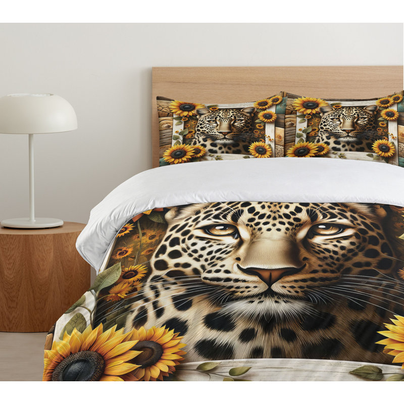 Leopard Duvet Cover, King Duvet Cover + 2 Standard Shams