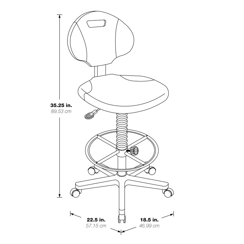 Chaise de dessinateur Hathcock, 25,5 po