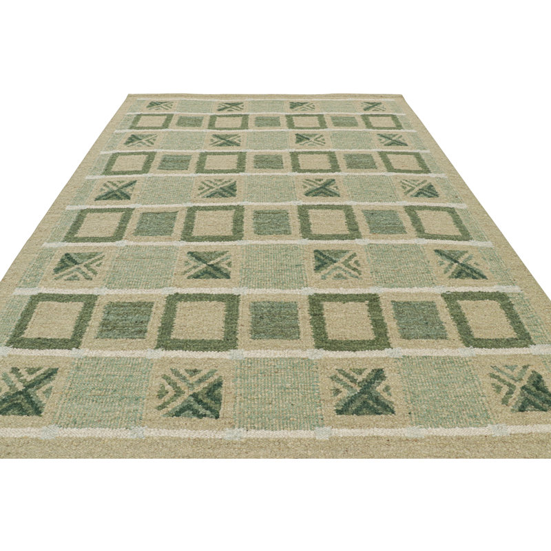 Scandinavian Wool Geometric Area Rug, Rectangle 10' x 14'